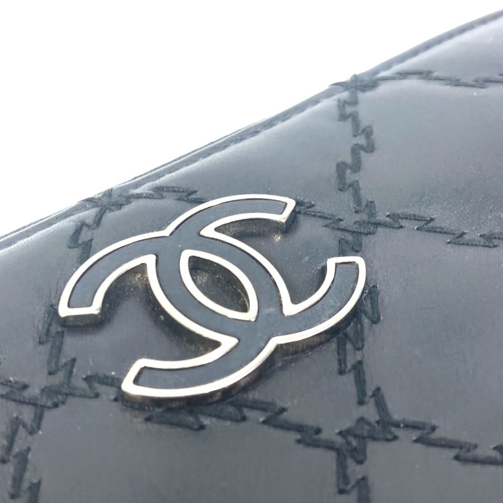 CHANEL Black Lambskin Leather Logo Wallet - Picture 5 of 16